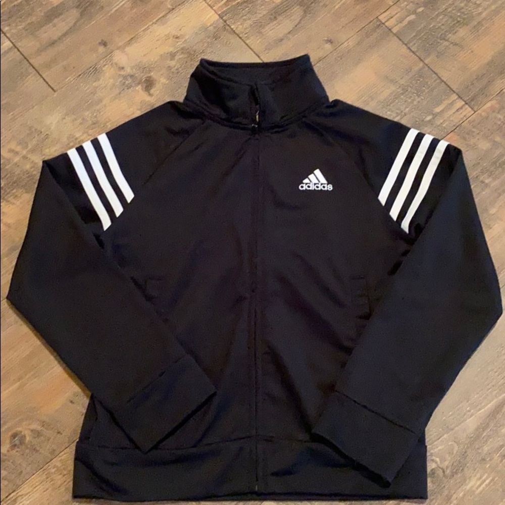 Three Stripe Adidas Zip-Up Jacket